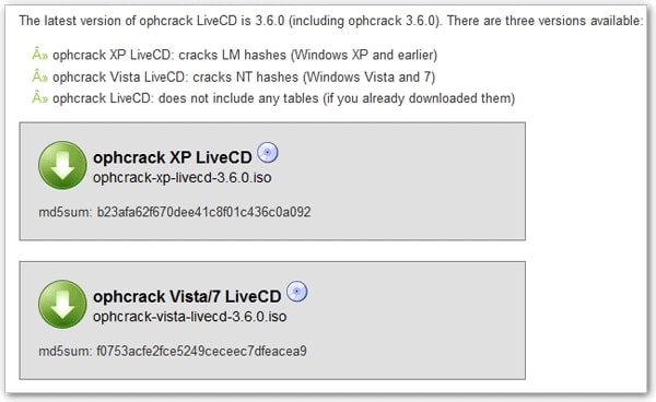 download Ophcrack DVD